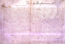 En 1628 el Parlamento Inglés envió esta declaración de libertades civiles al Rey Carlos I.